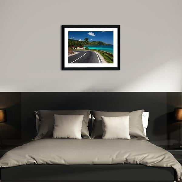 Road Along Tropical Coastline Canvas Wall Art-5 Horizontal-Gallery Wrap-22" x 12"-Tiaracle