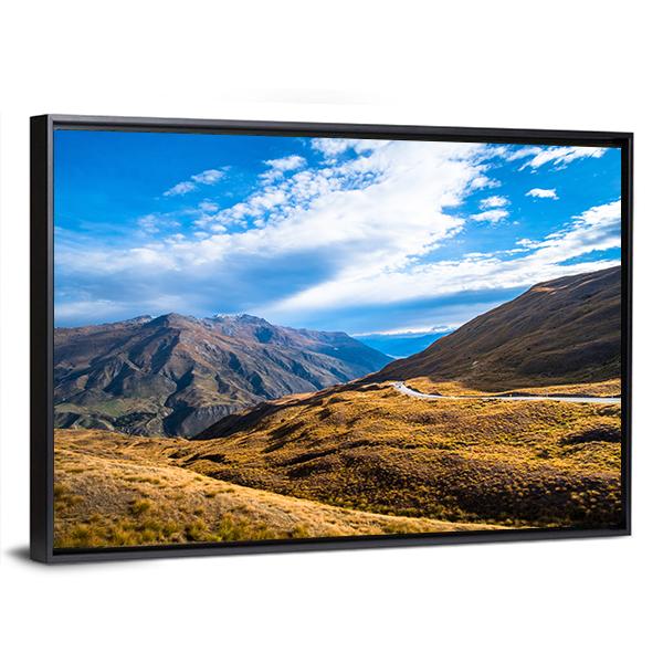 Road Between Queenstown And Wanaka Via Crown Range Canvas Wall Art-3 Horizontal-Gallery Wrap-25" x 16"-Tiaracle