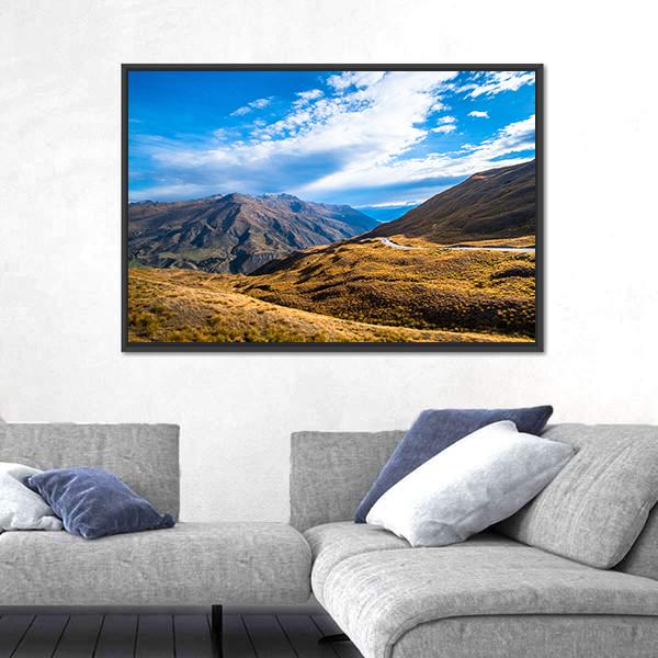 Road Between Queenstown And Wanaka Via Crown Range Canvas Wall Art-3 Horizontal-Gallery Wrap-25" x 16"-Tiaracle