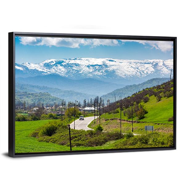 Road In A Mountain Village Canvas Wall Art-3 Horizontal-Gallery Wrap-25" x 16"-Tiaracle