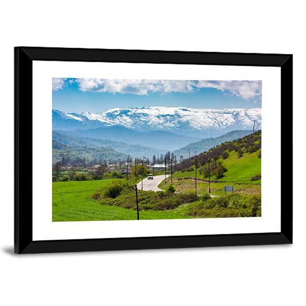 Road In A Mountain Village Canvas Wall Art-3 Horizontal-Gallery Wrap-25" x 16"-Tiaracle
