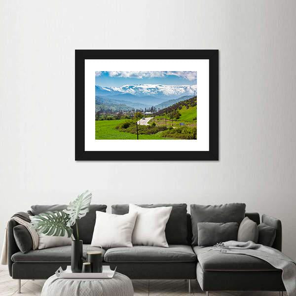Road In A Mountain Village Canvas Wall Art-3 Horizontal-Gallery Wrap-25" x 16"-Tiaracle