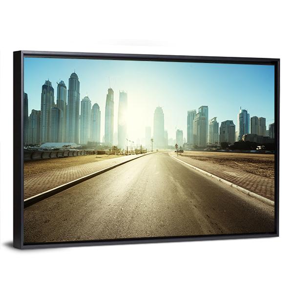 Road In Dubai Canvas Wall Art-3 Horizontal-Gallery Wrap-25" x 16"-Tiaracle
