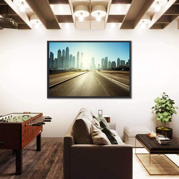 Road In Dubai Canvas Wall Art-3 Horizontal-Gallery Wrap-25" x 16"-Tiaracle