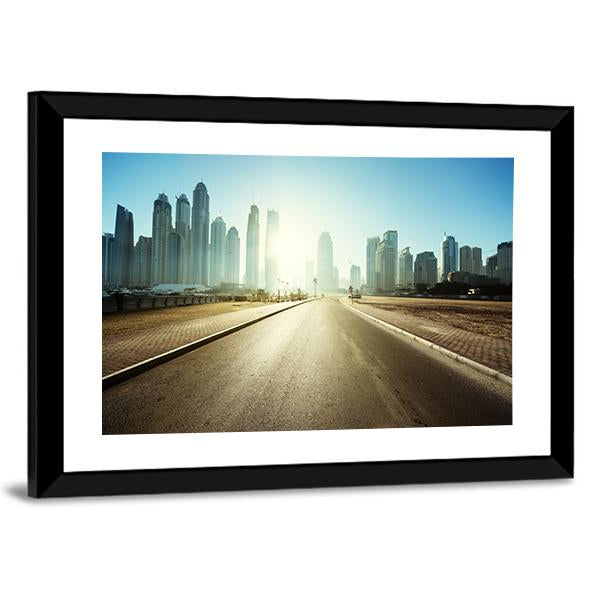 Road In Dubai Canvas Wall Art-3 Horizontal-Gallery Wrap-25" x 16"-Tiaracle