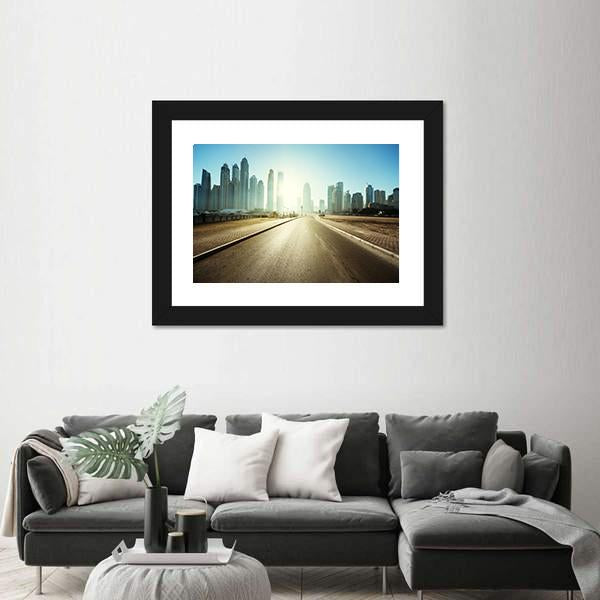 Road In Dubai Canvas Wall Art-3 Horizontal-Gallery Wrap-25" x 16"-Tiaracle
