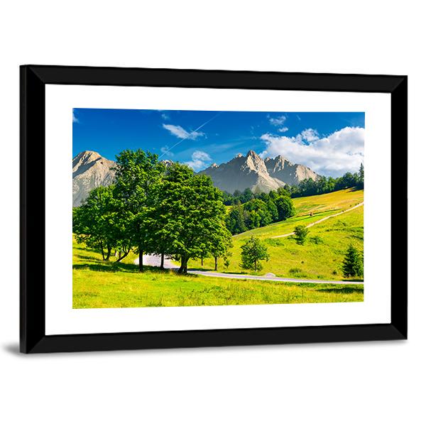 Road In High Tatra Mountains Canvas Wall Art-3 Horizontal-Gallery Wrap-25" x 16"-Tiaracle