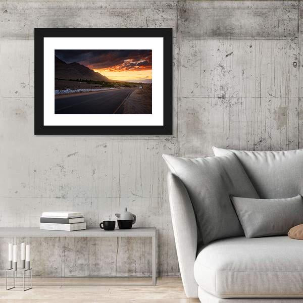 Road In Ladakh At Sunset Canvas Wall Art-3 Horizontal-Gallery Wrap-25" x 16"-Tiaracle