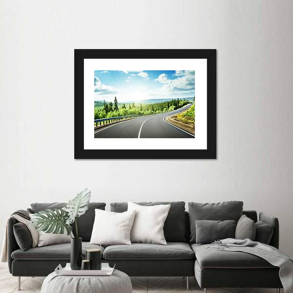 Road In North Mountains Canvas Wall Art-1 Piece-Framed Print-30" x 20"-Tiaracle