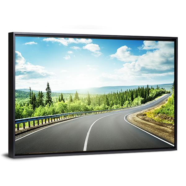 Road In North Mountains Canvas Wall Art-3 Horizontal-Gallery Wrap-25" x 16"-Tiaracle