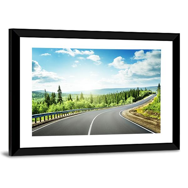 Road In North Mountains Canvas Wall Art-3 Horizontal-Gallery Wrap-25" x 16"-Tiaracle
