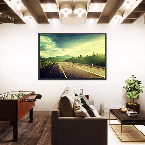 Road In Russian Mountains Canvas Wall Art-3 Horizontal-Gallery Wrap-25" x 16"-Tiaracle