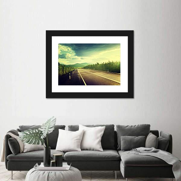 Road In Russian Mountains Canvas Wall Art-3 Horizontal-Gallery Wrap-25" x 16"-Tiaracle