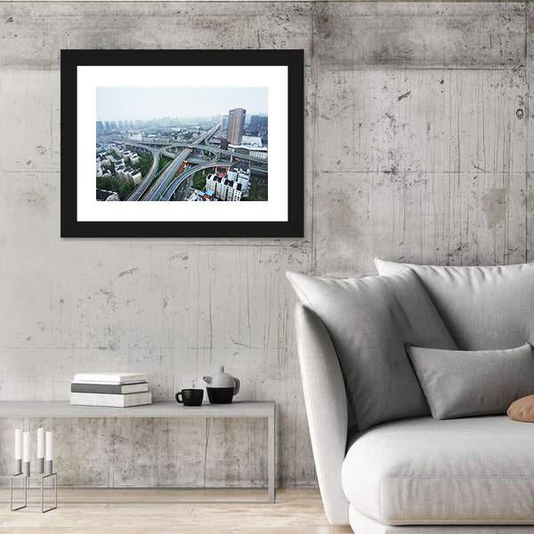 Road Junction At Hangzhou Canvas Wall Art-5 Horizontal-Gallery Wrap-22" x 12"-Tiaracle