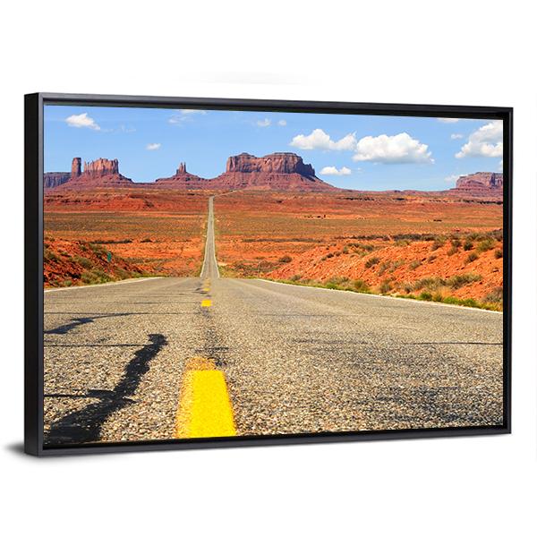 Road Level View Of Utah State Route Canvas Wall Art-3 Horizontal-Gallery Wrap-25" x 16"-Tiaracle