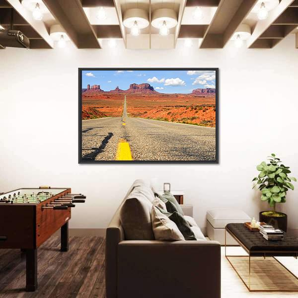 Road Level View Of Utah State Route Canvas Wall Art-3 Horizontal-Gallery Wrap-25" x 16"-Tiaracle