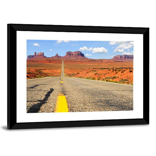 Road Level View Of Utah State Route Canvas Wall Art-3 Horizontal-Gallery Wrap-25" x 16"-Tiaracle