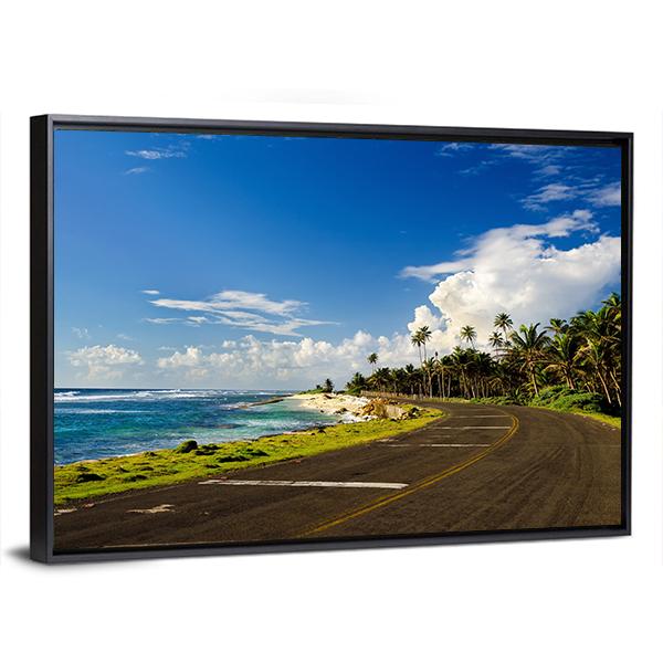 Road On Caribbean Coast In San Andres Colombia Canvas Wall Art-3 Horizontal-Gallery Wrap-25" x 16"-Tiaracle