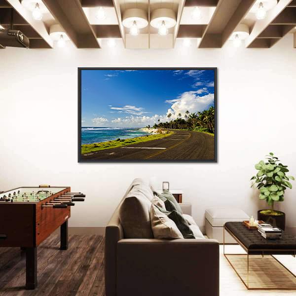 Road On Caribbean Coast In San Andres Colombia Canvas Wall Art-3 Horizontal-Gallery Wrap-25" x 16"-Tiaracle
