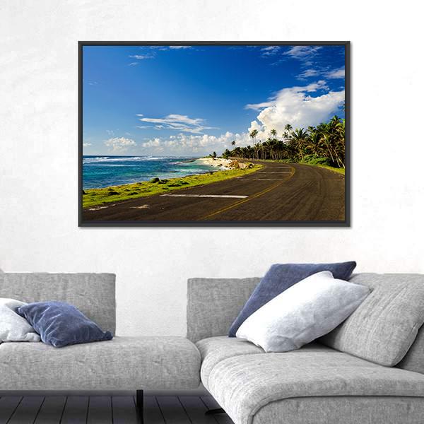 Road On Caribbean Coast In San Andres Colombia Canvas Wall Art-3 Horizontal-Gallery Wrap-25" x 16"-Tiaracle