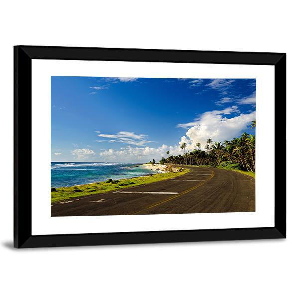 Road On Caribbean Coast In San Andres Colombia Canvas Wall Art-3 Horizontal-Gallery Wrap-25" x 16"-Tiaracle