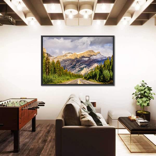 Road On Icefields Parkway In Canada Canvas Wall Art-3 Horizontal-Gallery Wrap-25" x 16"-Tiaracle