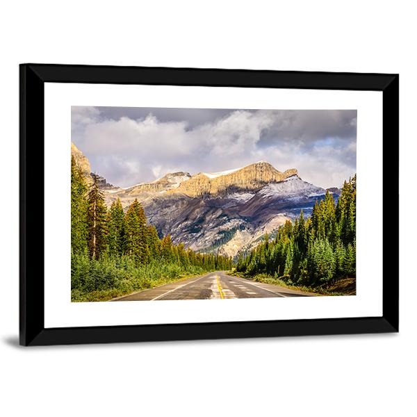 Road On Icefields Parkway In Canada Canvas Wall Art-3 Horizontal-Gallery Wrap-25" x 16"-Tiaracle
