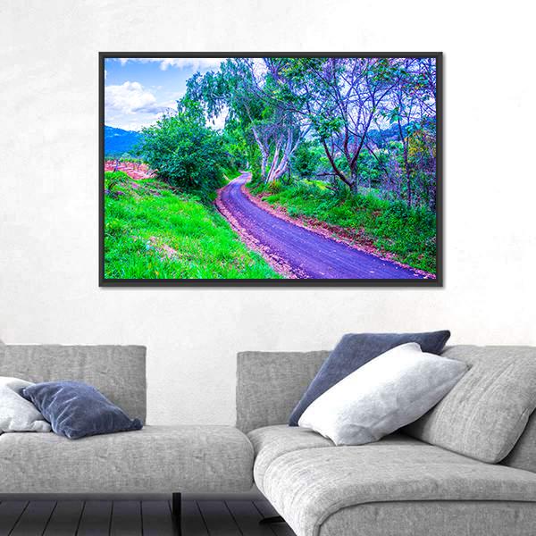 Road On Mountain In Thailand Canvas Wall Art-5 Horizontal-Gallery Wrap-22" x 12"-Tiaracle