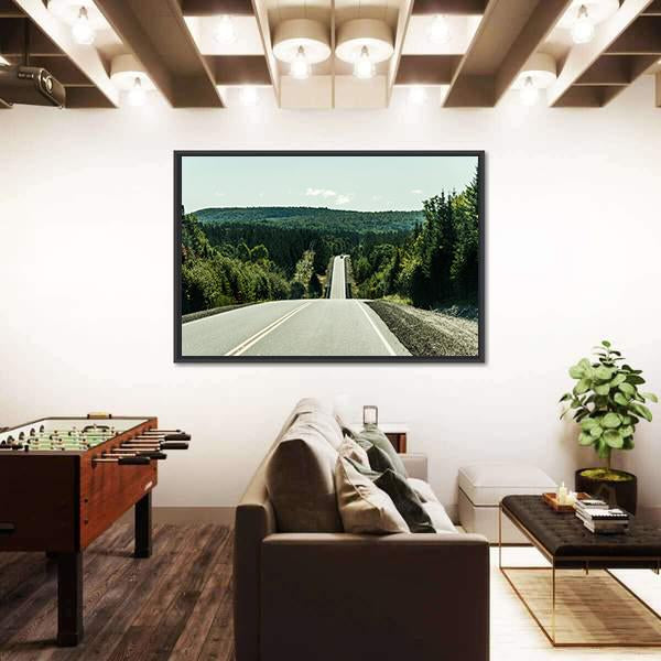 Road Through Algonquin Provincial Park Canvas Wall Art-1 Piece-Floating Frame-36" x 24"-Tiaracle