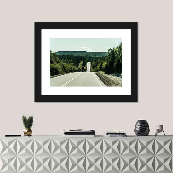 Road Through Algonquin Provincial Park Canvas Wall Art-1 Piece-Framed Print-20" x 16"-Tiaracle