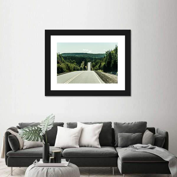 Road Through Algonquin Provincial Park Canvas Wall Art-1 Piece-Framed Print-42" x 14"-Tiaracle