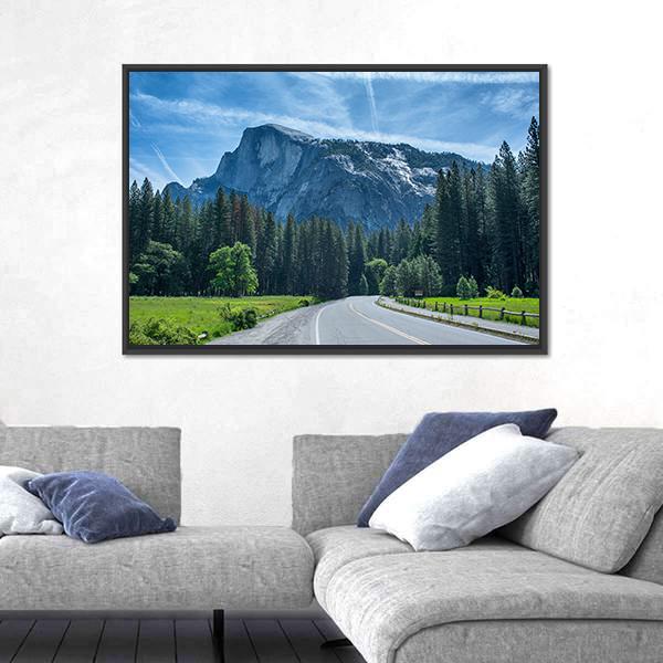 Road To Half Dome In Yosemite Valley Canvas Wall Art-5 Horizontal-Gallery Wrap-22" x 12"-Tiaracle