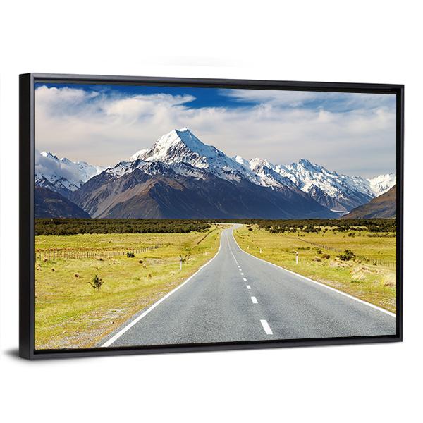 Road To Mount Cook Canvas Wall Art-3 Horizontal-Gallery Wrap-25" x 16"-Tiaracle