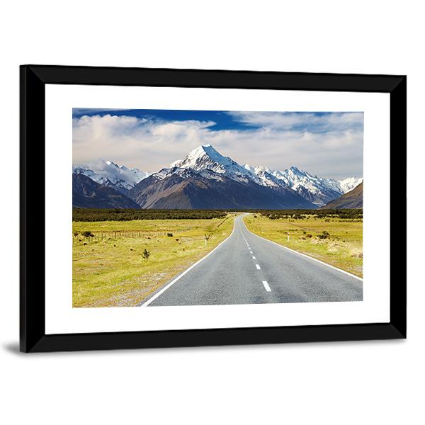 Road To Mount Cook Canvas Wall Art-3 Horizontal-Gallery Wrap-25" x 16"-Tiaracle