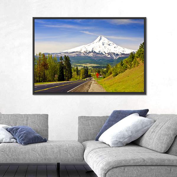 Road To Mt Hood Canvas Wall Art-5 Horizontal-Gallery Wrap-22" x 12"-Tiaracle
