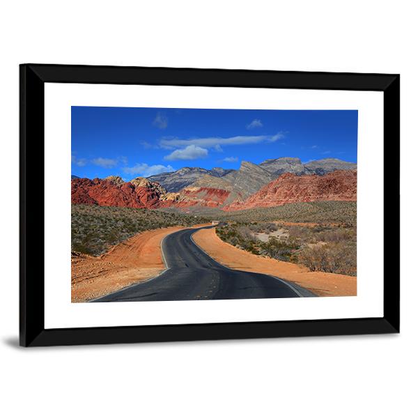 Road To Red Rock Canyon Canvas Wall Art-5 Horizontal-Gallery Wrap-22" x 12"-Tiaracle