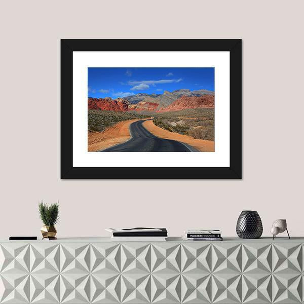 Road To Red Rock Canyon Canvas Wall Art-5 Horizontal-Gallery Wrap-22" x 12"-Tiaracle