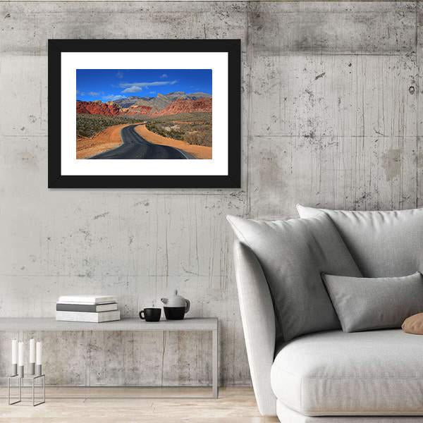 Road To Red Rock Canyon Canvas Wall Art-5 Horizontal-Gallery Wrap-22" x 12"-Tiaracle