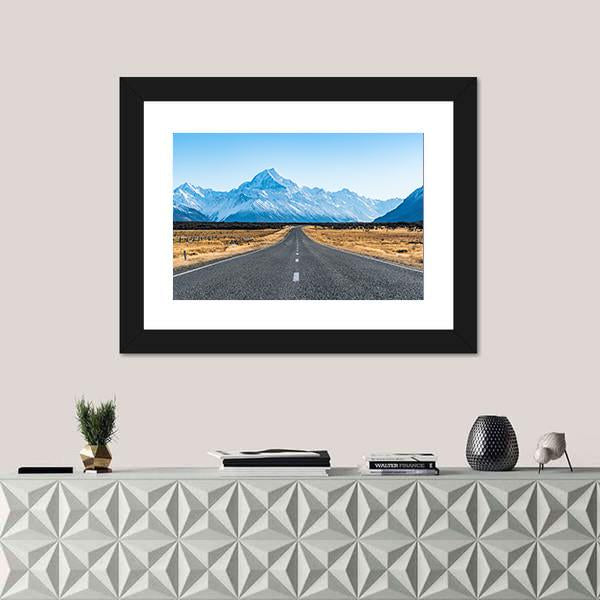Road To The Mountain Canvas Wall Art-1 Piece-Framed Print-20" x 16"-Tiaracle