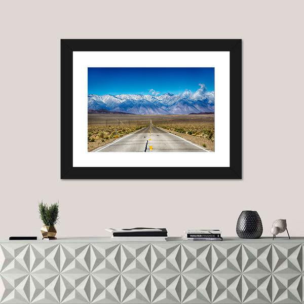 Road Trip Along Eastern Sierra Nevada Mountain Range Canvas Wall Art-1 Piece-Framed Print-20" x 16"-Tiaracle