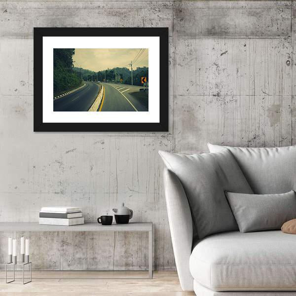 Road Up The Mountain With Dangerous Curves Canvas Wall Art-3 Horizontal-Gallery Wrap-25" x 16"-Tiaracle