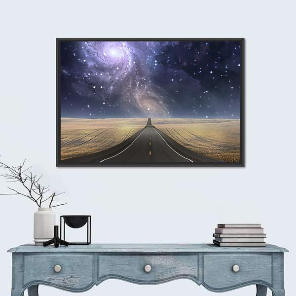 Road to Galaxy Canvas Wall Art-1 Piece-Floating Frame-24" x 16"-Tiaracle