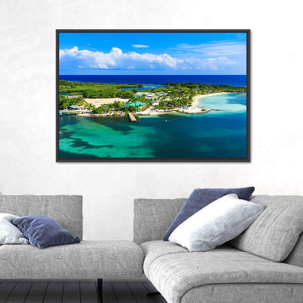 Roatan Island Honduras Canvas Wall Art-5 Horizontal-Gallery Wrap-22" x 12"-Tiaracle