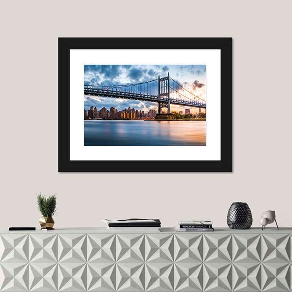 Robert F Kennedy Bridge Canvas Wall Art-1 Piece-Framed Print-20" x 16"-Tiaracle