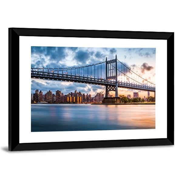 Robert F Kennedy Bridge Canvas Wall Art-5 Horizontal-Gallery Wrap-22" x 12"-Tiaracle