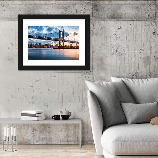 Robert F Kennedy Bridge Canvas Wall Art-5 Horizontal-Gallery Wrap-22" x 12"-Tiaracle