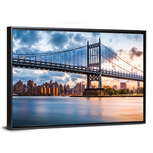 Robert F Kennedy Bridge Canvas Wall Art-5 Horizontal-Gallery Wrap-22" x 12"-Tiaracle