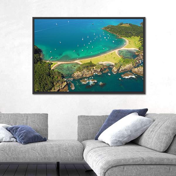 Roberton Island New Zealand Canvas Wall Art-5 Horizontal-Gallery Wrap-22" x 12"-Tiaracle