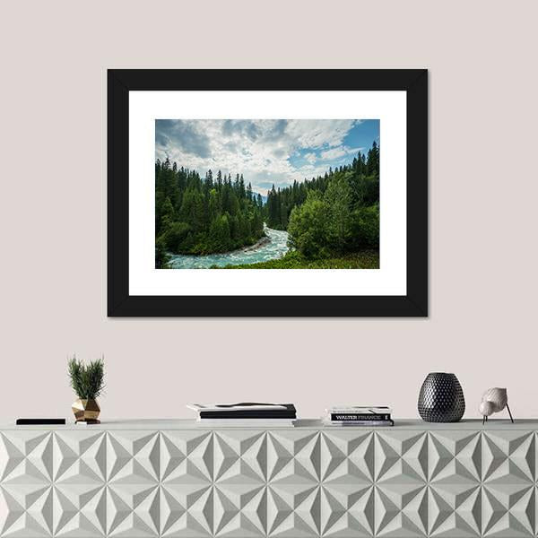 Robson River In British Columbia Canvas Wall Art-5 Horizontal-Gallery Wrap-22" x 12"-Tiaracle