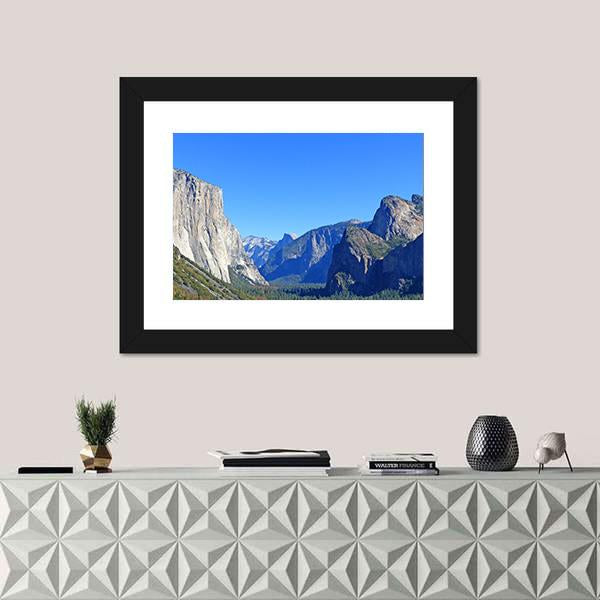 Rock El Capitan In Yosemite National Park Canvas Wall Art-1 Piece-Framed Print-20" x 16"-Tiaracle